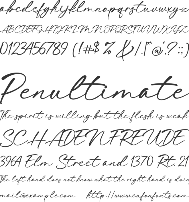 Bongstand font preview