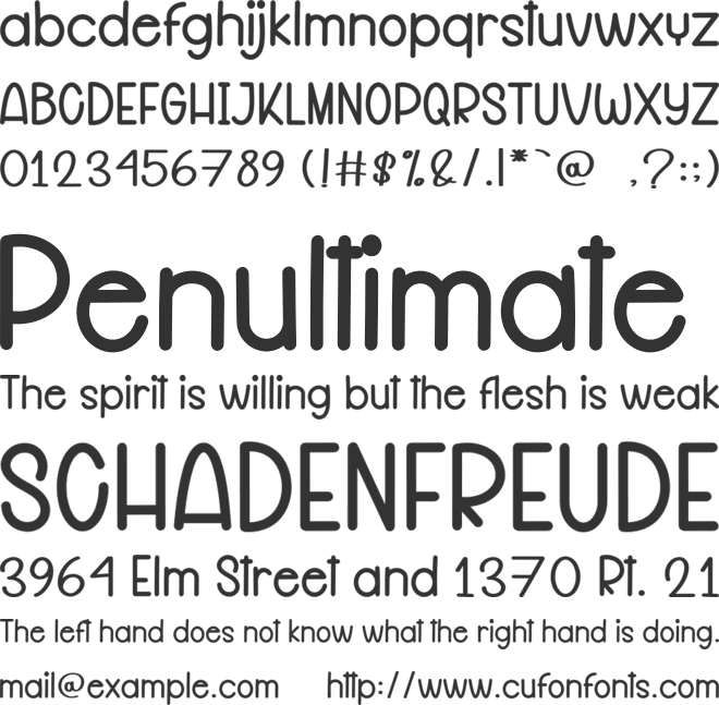 Mama Teacher font preview