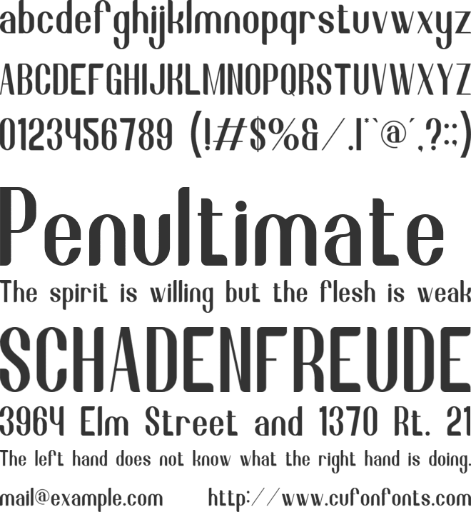 Xerion font preview