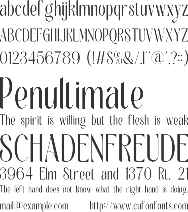 Zenora font preview