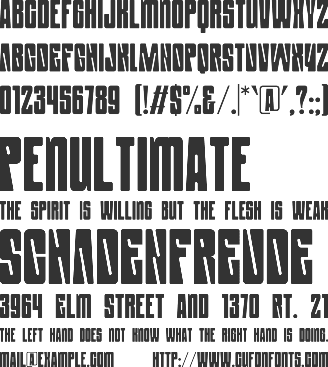 Palgea font preview