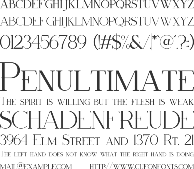 Thezon font preview