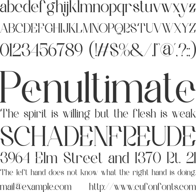 Chania font preview