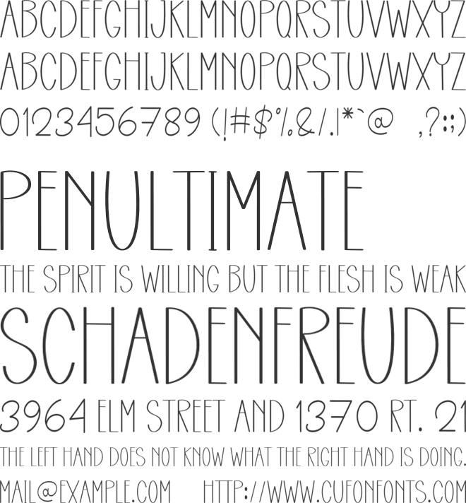 Hospital Homemade font preview