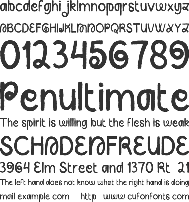 Happie Night font preview