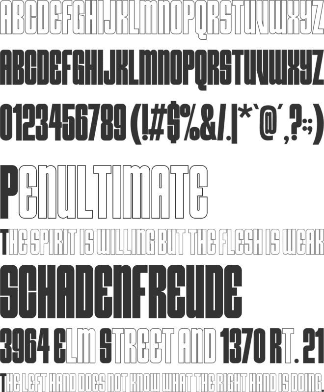 Meltdown font preview