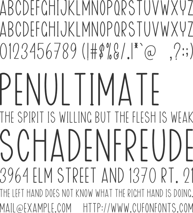 Perfect Designer font preview