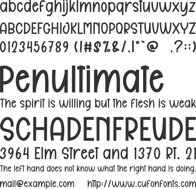 School Dream font preview