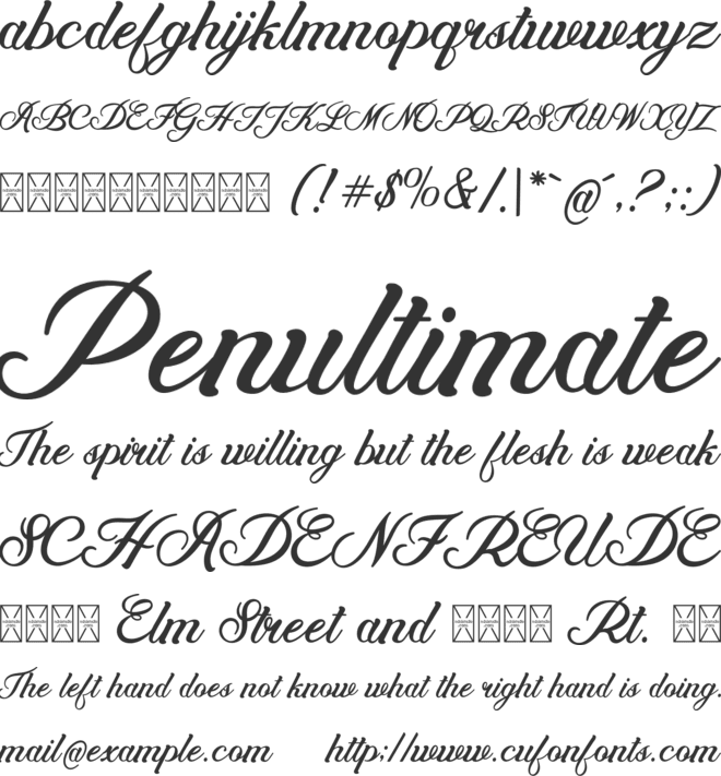 Amlureth font preview