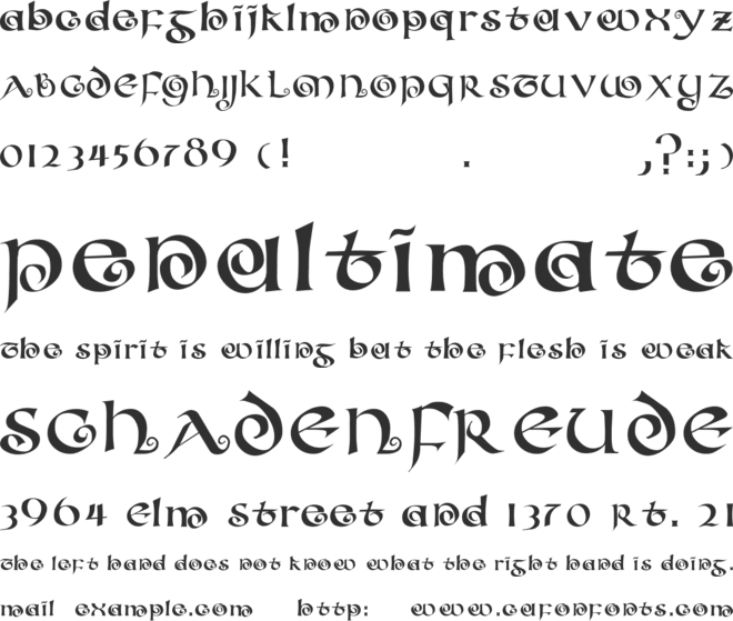 Coiled Uncial font preview