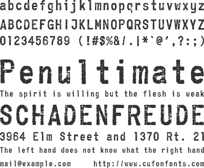 zai Wolfsschanze Typewriter font preview
