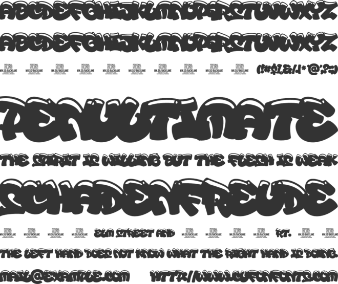 Backlane PERSONAL USE font preview