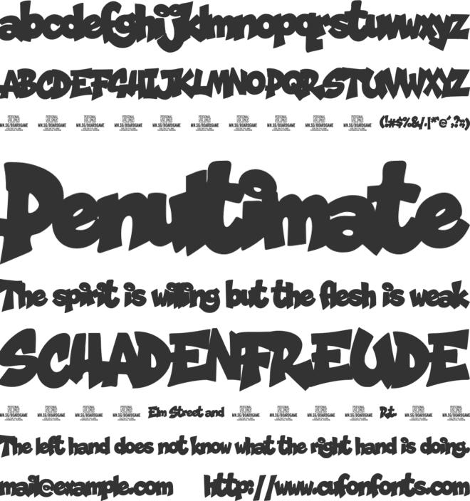Boardgame Plain PERSONAL USE font preview