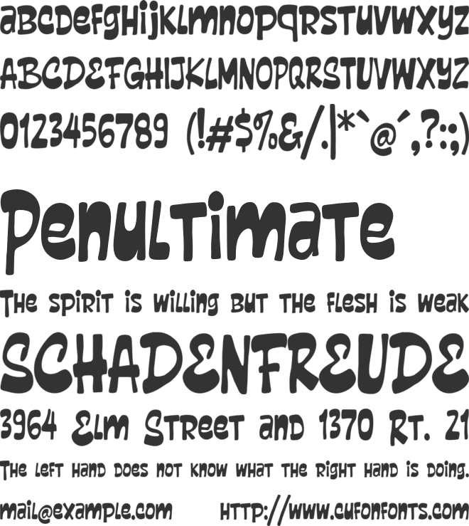 Claping Ballon font preview
