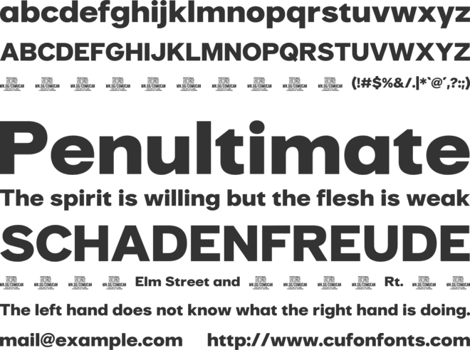 Comucan PERSONAL USE font preview