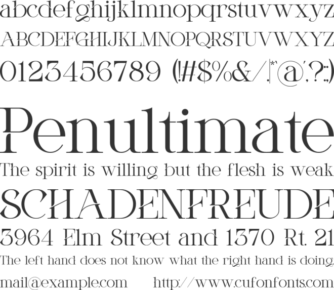 Glovia font preview