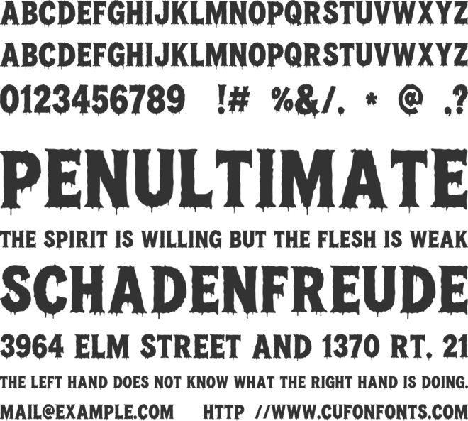 Bloodreth font preview