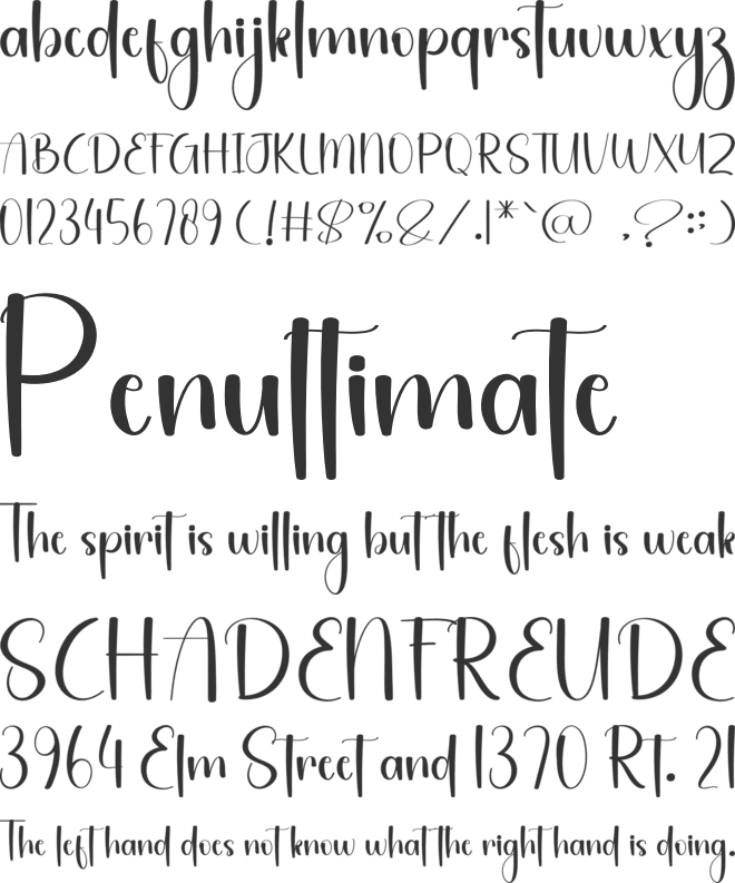Bookmark Handwriting font preview
