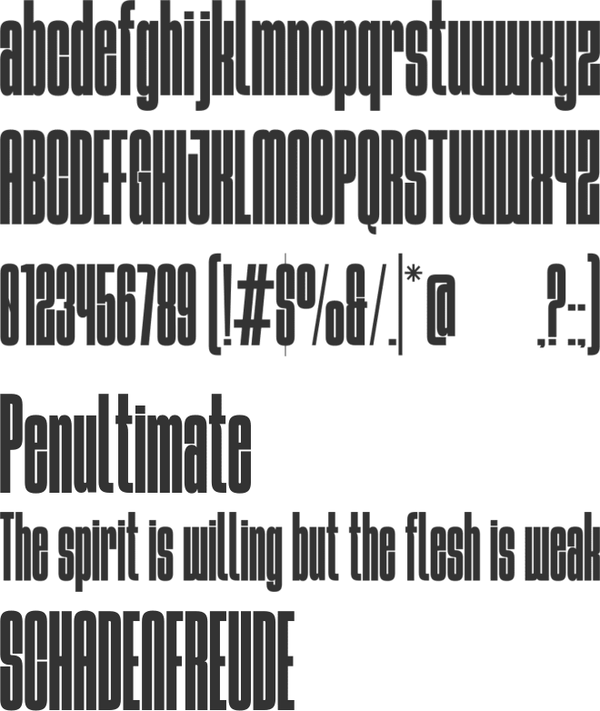 Heightall font preview