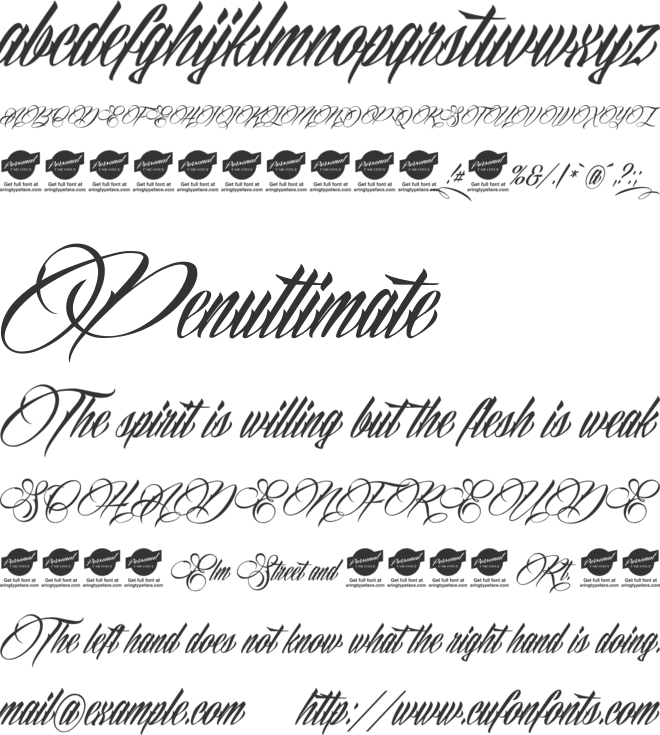 Billion Stars Personal Use font preview