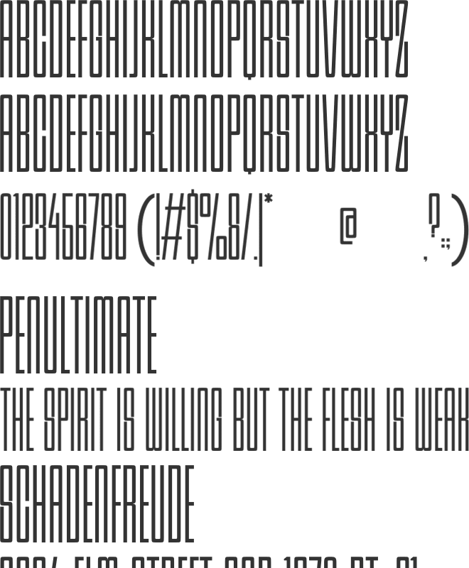 Moderna font preview