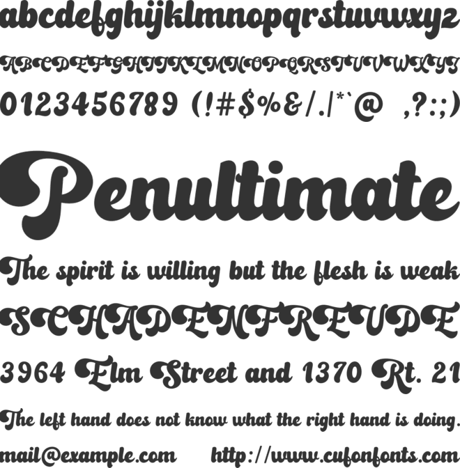 Krandish font preview