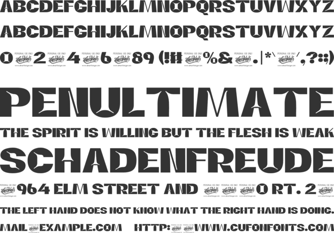 Zeroarea font preview