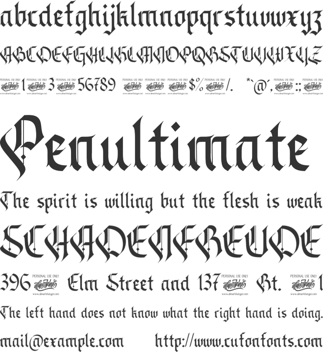 Grudge font preview