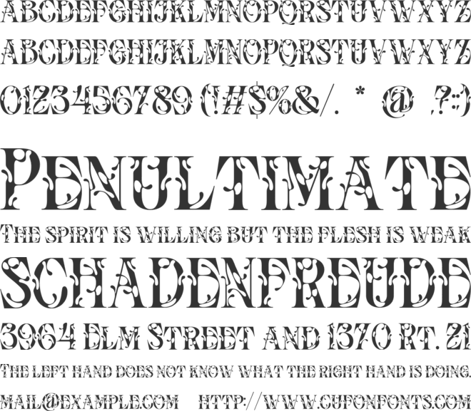 Tribal Hole font preview