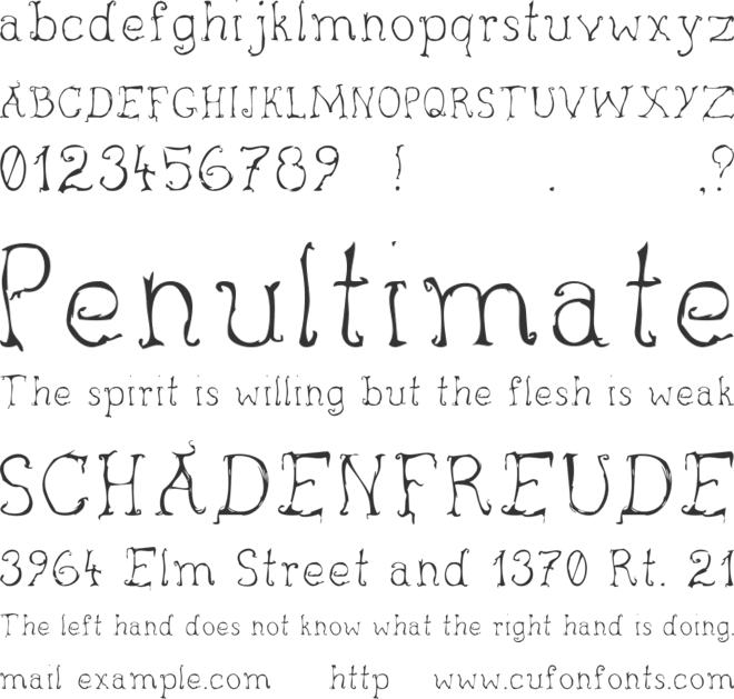 Inky font preview