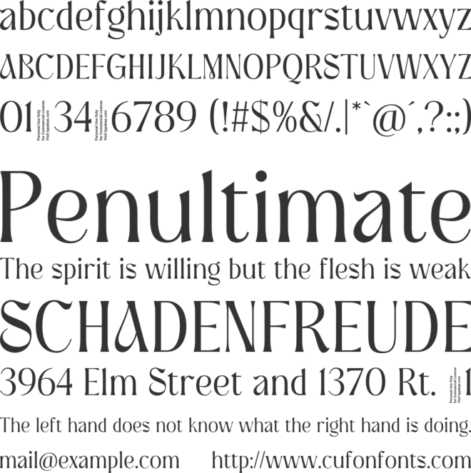 Srame font preview