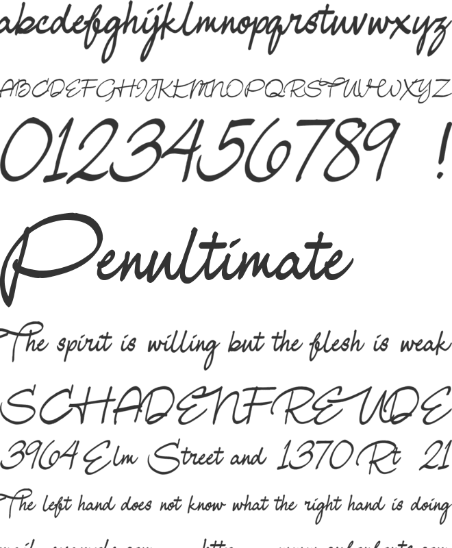 Samantha font preview