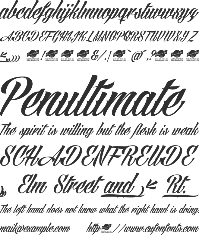 Angilla Tattoo Personal Use font preview
