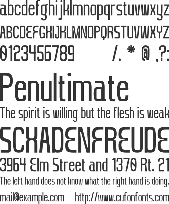 Cranity font preview