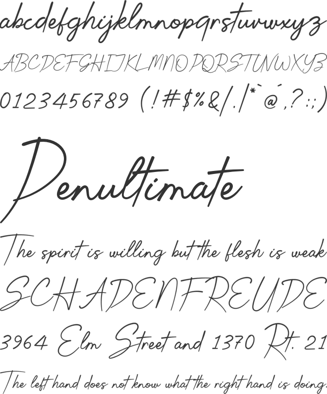 Yathel font preview