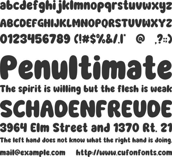 Positive Moody font preview