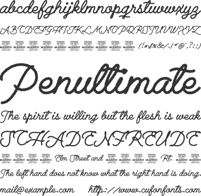 Ropest Black PERSONAL USE ONLY font preview