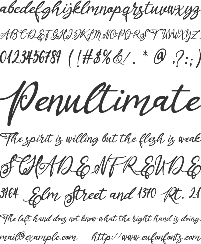Masyieta font preview