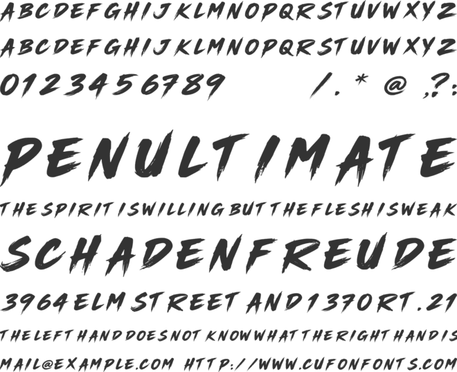 Rush Zone font preview