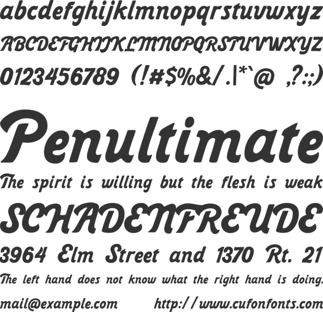 Belvona font preview