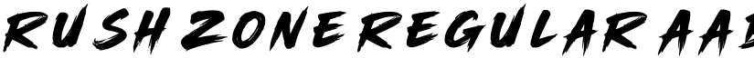 Rush Zone Regular font
