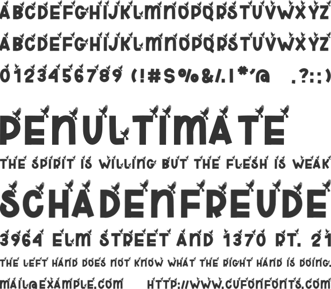 Bird Eagle font preview