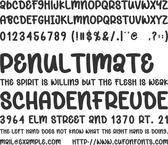Choco Berry font preview