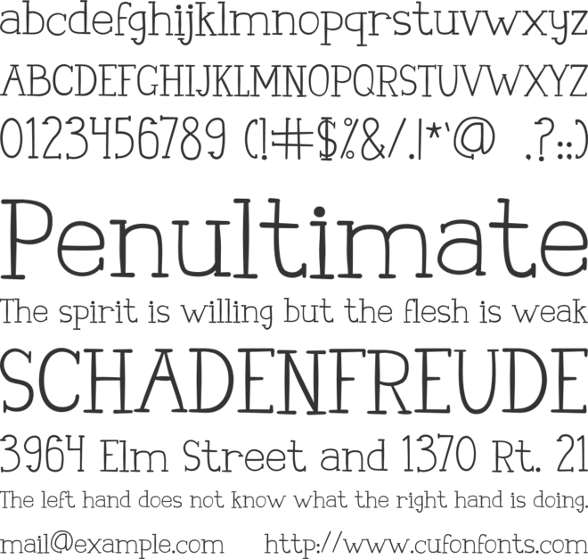 Senara font preview