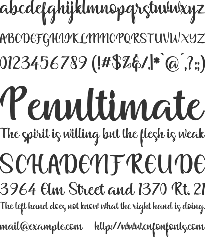 muliana font preview