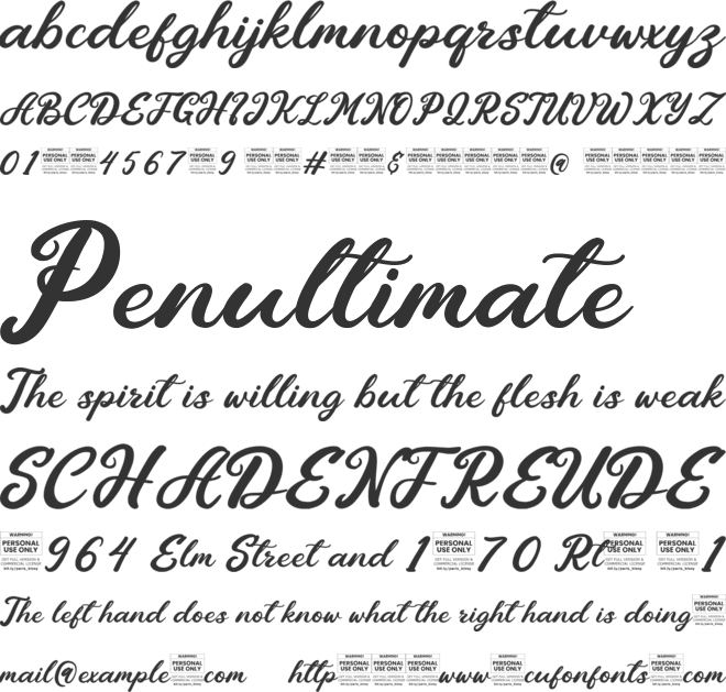 Paris Kissy - Non Commercial Use font preview