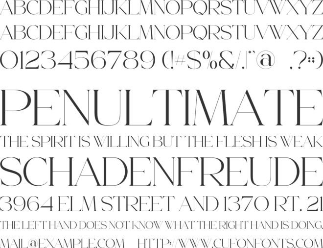De Brunce font preview