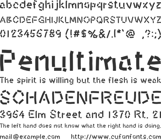 XC Paper font preview