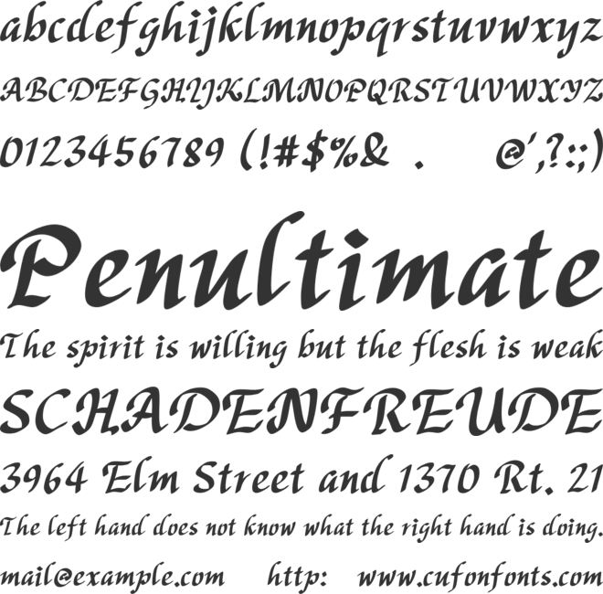 XC Garden font preview