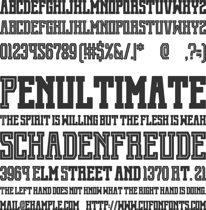 Merry Varsity font preview